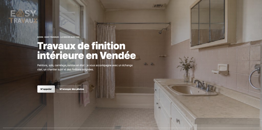 Aperçu du site Easy Travaux — travaux de finition intérieure en Vendée